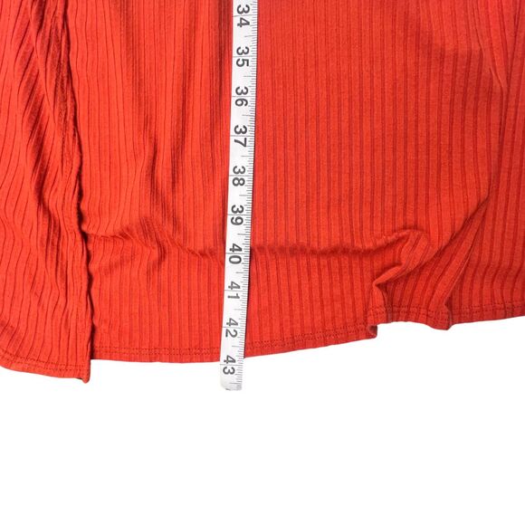 LulaRoe Ribbed Knit Duster Medium Boho Vest Flowy Open Front Side Slits Topper - Picture 4 of 11